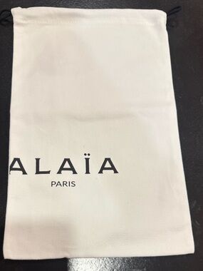 Alaia White Drawstring Dust Bag with Black Logo